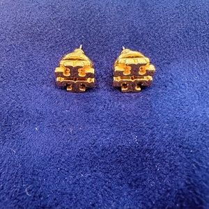 Tory Burch Signature Logo Gold Earrings